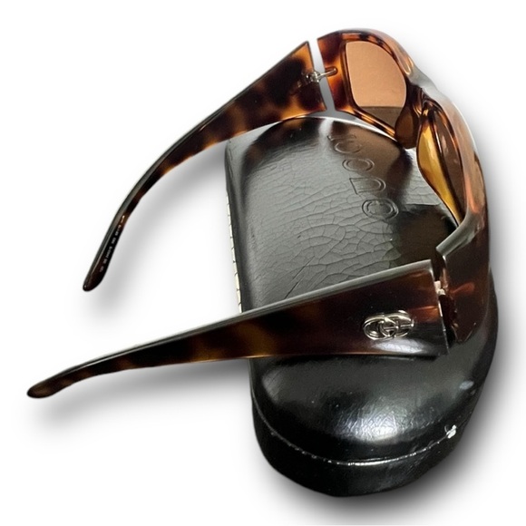 Gucci Sunglasses Rectangle Brown 
Slim Vintage  Authentic Retro Y2K - Picture 6 of 16